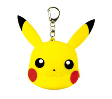 Pokemon Pikachu Silicone Pouch Coin Case Keychain Bag Charm Official Japan New