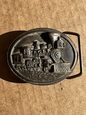 Bergamot Locomotive Train Engine Belt Buckle 1984 L-143 Solid Brass Made In USA