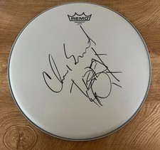 * CHAD SMITH * signed 14" REMO drumhead * RED HOT CHILI PEPPERS * SKETCH *