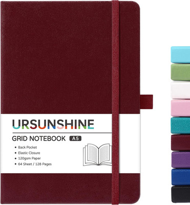 Graph Grid Paper Notebook/Journal - Classic Journal/Notebook with Ribbon Divider