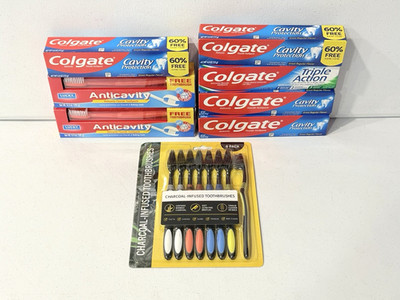 Lot of Colgate & Lucky Super Soft Toothpaste & Toothbrush Anticavity Protection