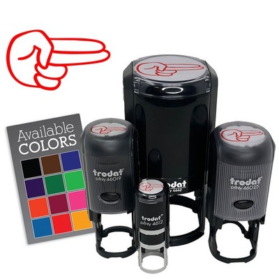 Two Finger Pointing Hand Self-Inking Rubber Stamp for Stamping Crafting Planners