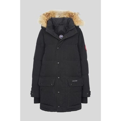 Canada Goose Emory Parka Down Winter Coat Fur Trim Black Small Fusion Fit