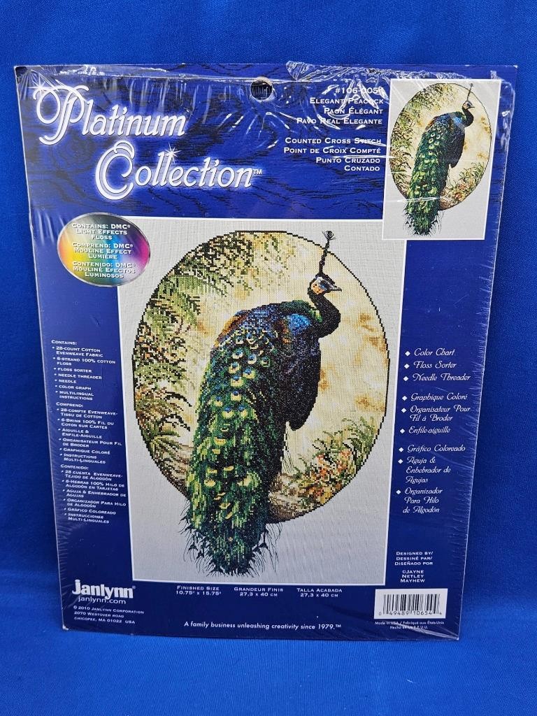 Janlynn 2010 Platinum Collection Elegant Peacock X Stitch