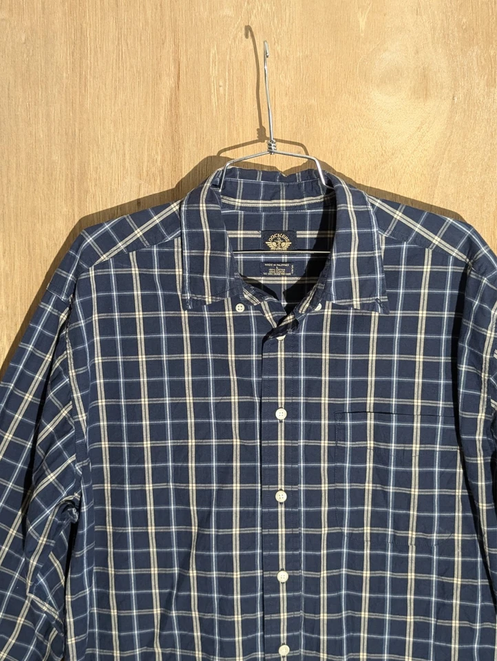 Dockers Camisa Abotonada Hombre Talla L Manga Larga Cuello Cuadros Azul Foto 4 de 4