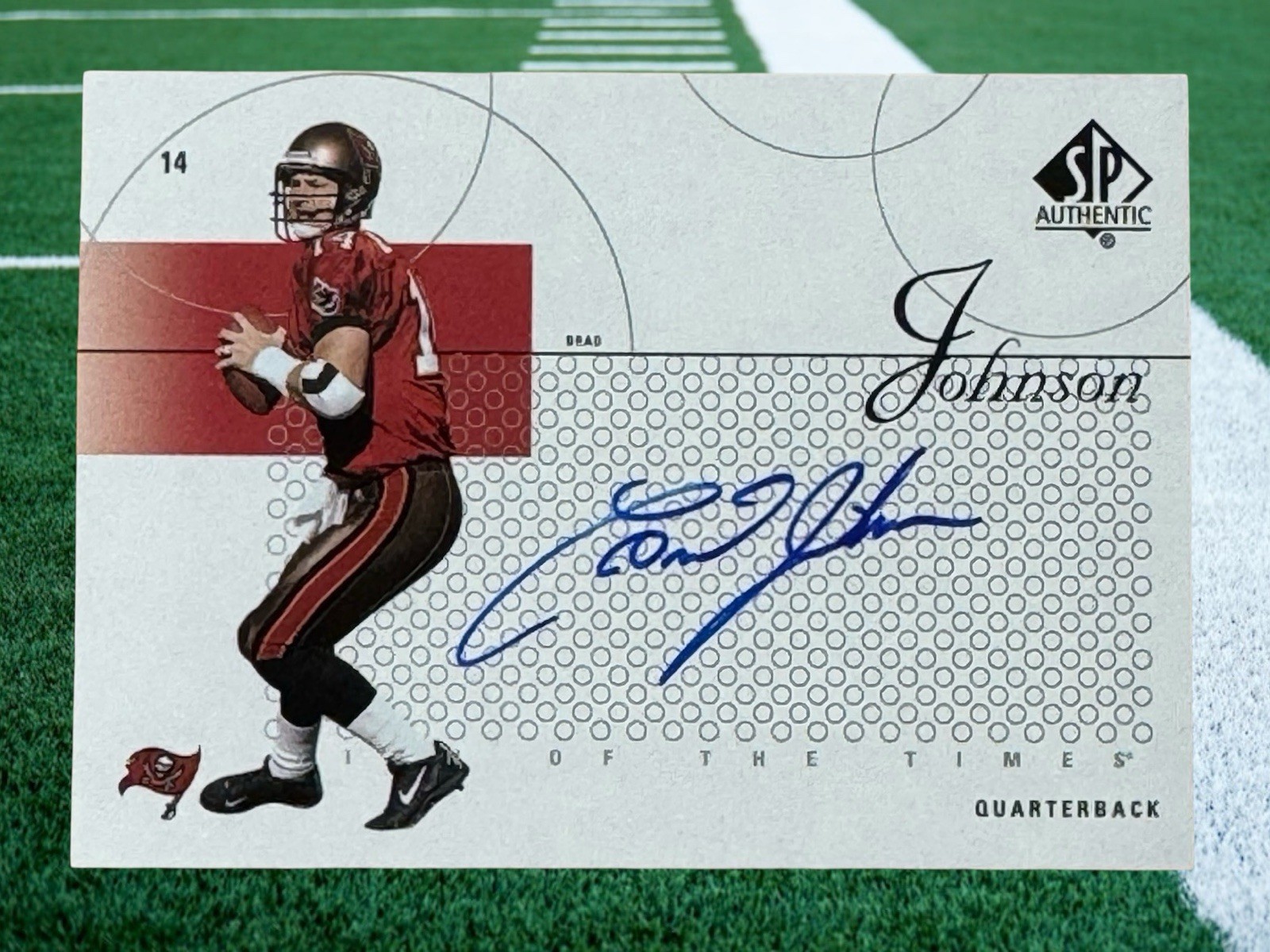 2002 Upper Deck SP Authentic Brad Johnson Sign of the Times #ST-BJ Auto Card