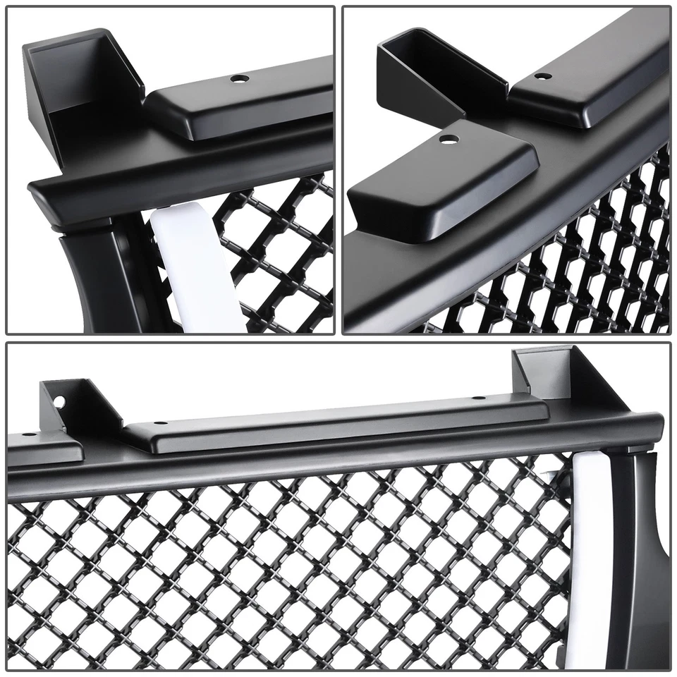 Rejilla delantera de malla negra mate con LED DRL para Chevy Silverado Suburban Tahoe 99-06 Foto 4 de 4