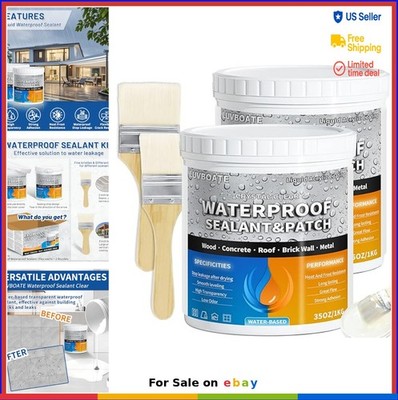 Liquid Waterproof Sealant 70oz Clear Water-Based Invisible Leak Repair Coating