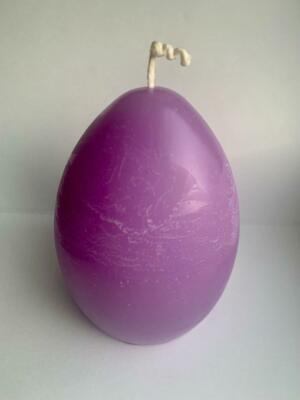 6 inch Easter Egg Candle - Purple Bleeding - Perfect as Easter Table Decor