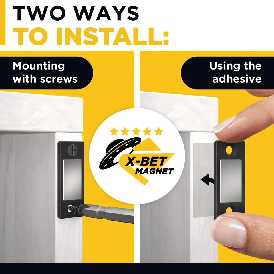 4 juegos de cerraduras magnéticas para cierres de puerta de gabinete cerraduras de cajón ultrafinas Foto 3 de 4