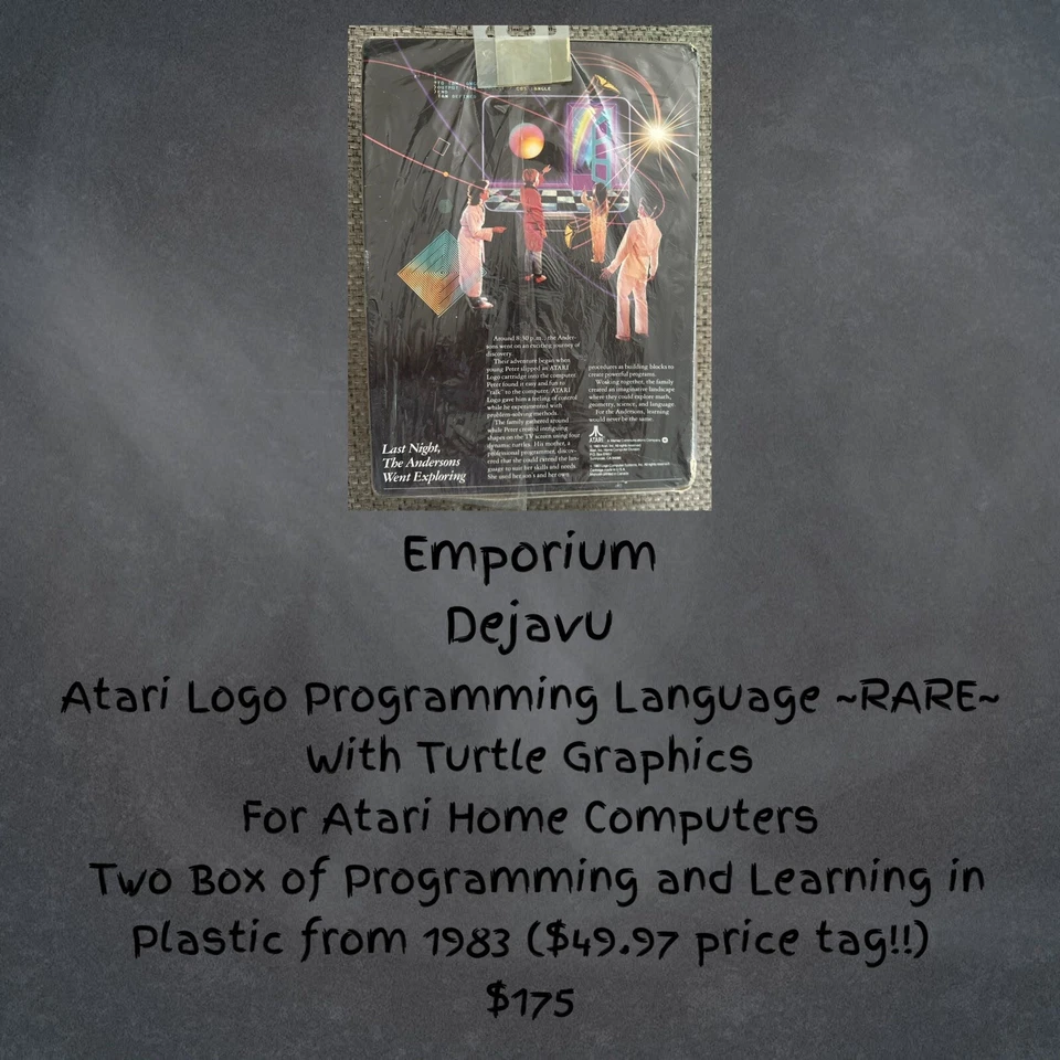 Atari Logo User Manuals And Cartridge ORIGINAL FACTORY SEALED 1983 - Image 2 of 4