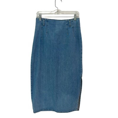 Vivaldi Jeanswear Calf Length Pencil Skirt  Sz 8 Made In USA VTG 1980S