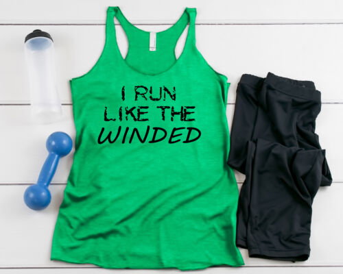 I Run Like The Winded Women's Workout Gym Tank Beach Casual Graphic Tank Top - Picture 1 of 6