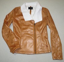 Hurley Womens Faux Shearling Motorcycle Casual Jacket Small $150