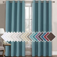 H.VERSAILTEX Linen Blackout Curtain 108 Inches Long for Bedroom/Living Room Ther