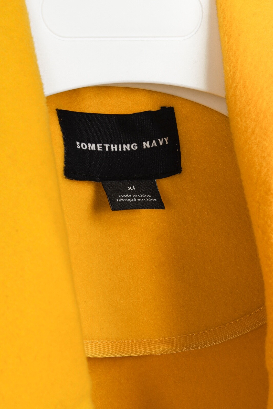 Something Navy Yellow Felt Patch-Pocket Over Coat… - image 4