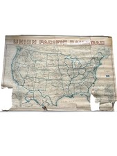 Vintage Map of Union Pacific Railroad United States