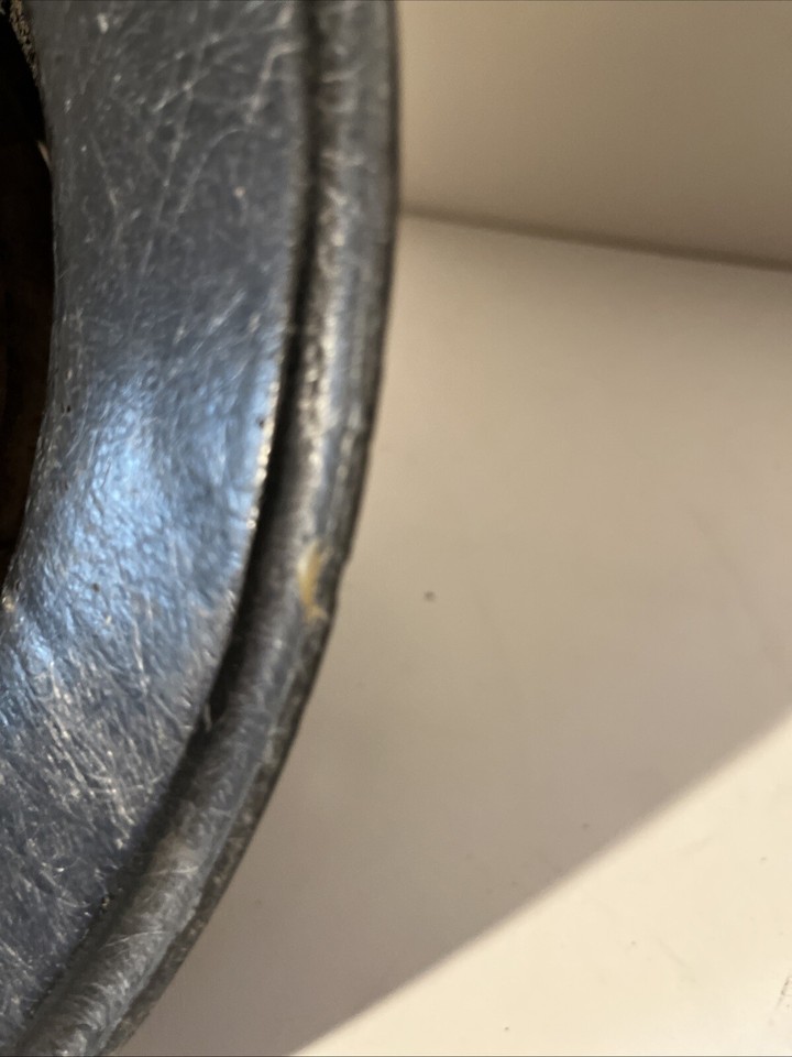 Vintage Black Hard Boiled Fiberglass Firefighter Hard Hat & Leather