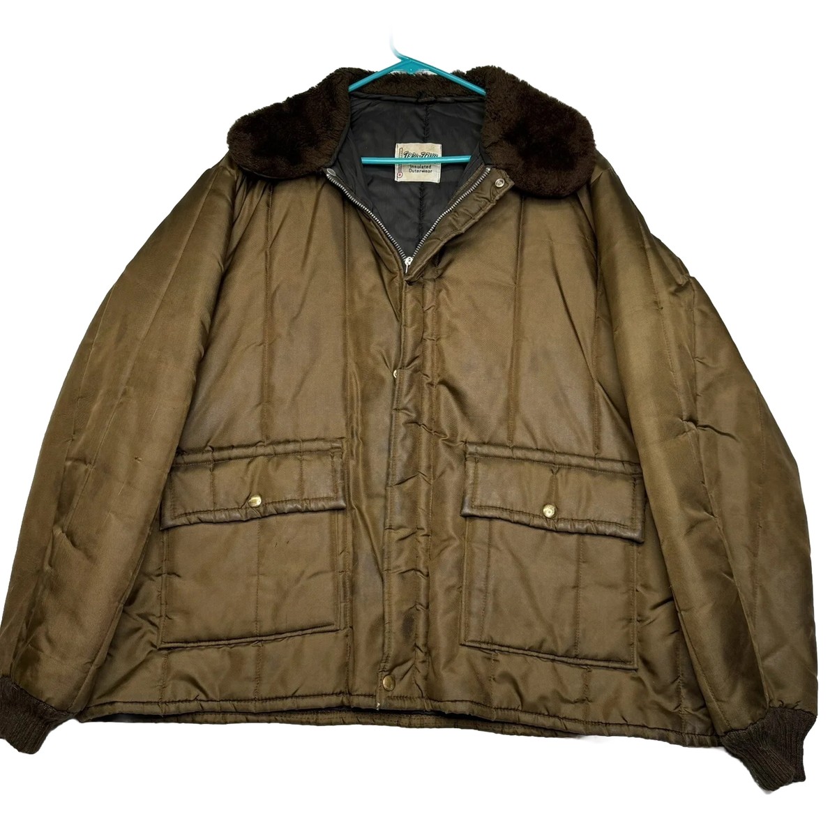 Vintage Mens ZERO ZONE insulated Outerwear Zip snap coat jacket  