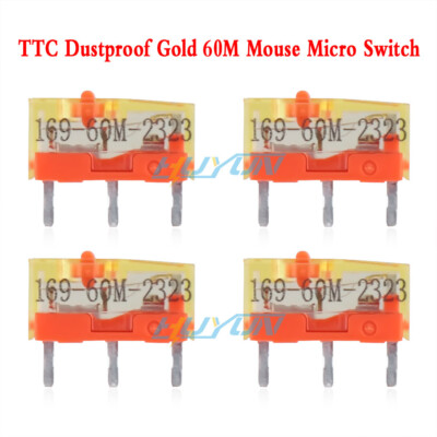 2Pcs Gold Mouse Micro Switch 60m 60 Millions Click TTC Gold Micro Button