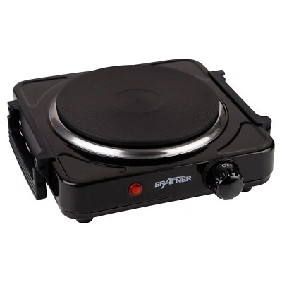 Grafner Einzelkochplatte Kochplatte Kochfeld 1000W Herdplatte Camping elektrisch