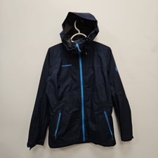 Mammut Goretex Waterproof Hooded Shell Rain Navy Jacket Coat Size Medium
