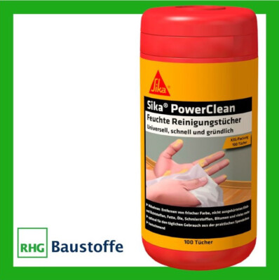 Sika PowerClean, Feuchte Reinigungstücher ,Spenderbox mit 100  Tüchern,