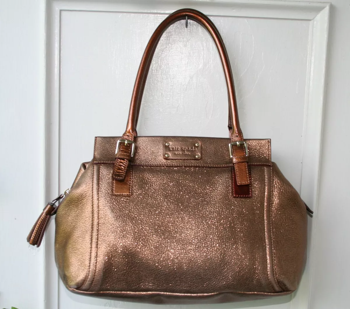 Kate Spade Metallic Bronze Copper Leather Addiston Cheltenham Satchel Sh. Bag