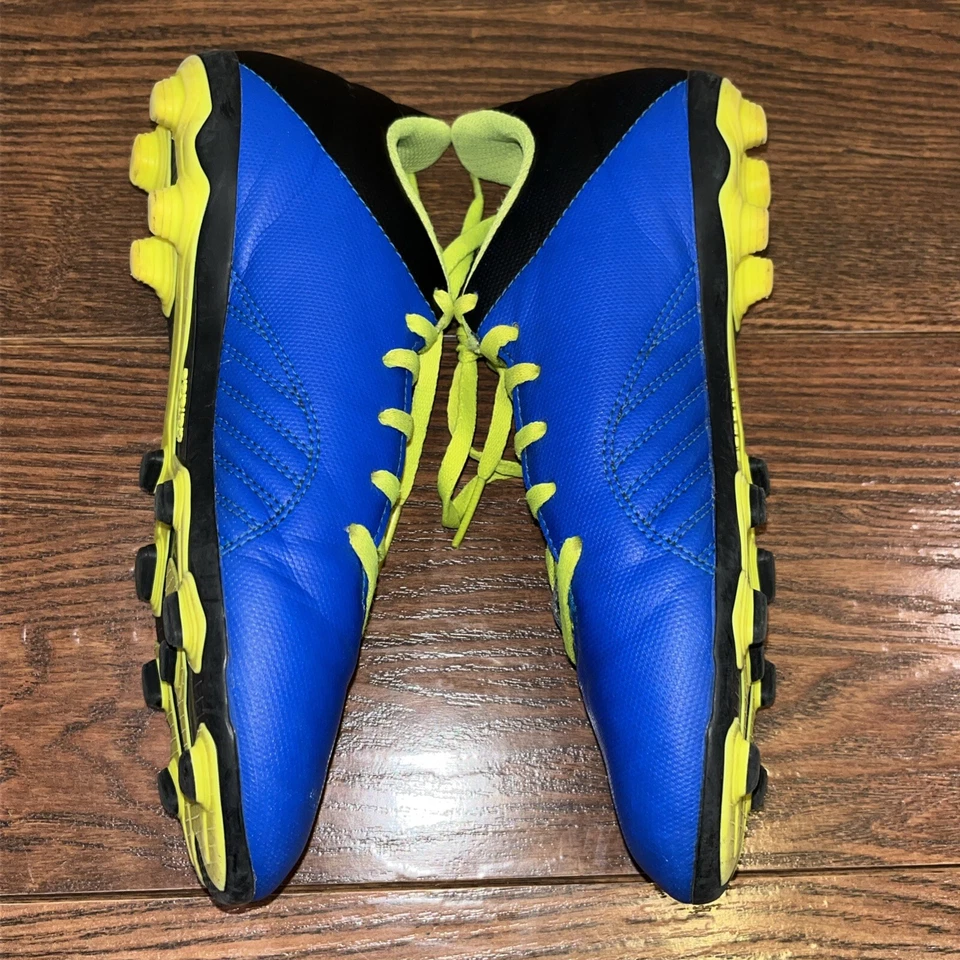 Botines de fútbol Adidas X 18.4 FxG niños jóvenes talla 4 fútbol azul amarillo DB2419 Foto 4 de 4