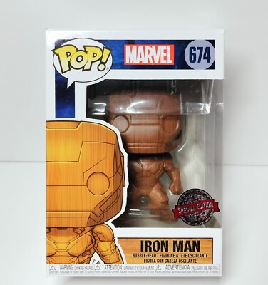 Funko Pop! Iron Man #674 – Figura De Vinilo Con Diseño De Madera Deco, Edición Especial