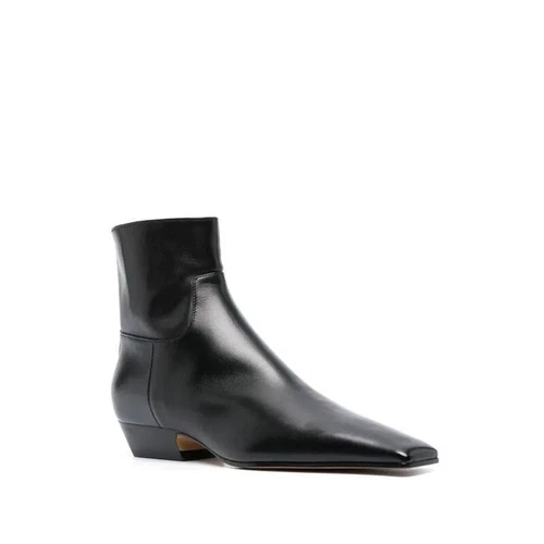 Khaite Kurzstiefel Damen Stiefel mit eckiger Zehenpartie flacher Boden halbhohe Chelsea Boots - Bild 5 von 18