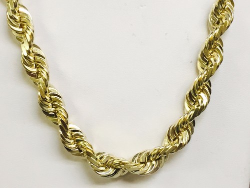 18k Solid Yellow Gold Diamond Cut ROPE 