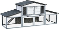 Conigliera da Esterno in Legno Gabbia per Conigli o Roditori Bianca AllMyPets
