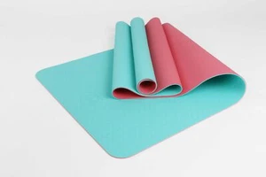 2-Tone TPE Premium Reversible Eco-Friendly Yoga Mat w Embossed Pattern (1760)
