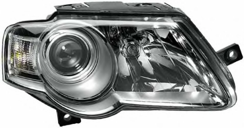 Phare avant droit pour Passat B6 2005-2011 type Valeo en plastique ABS noir