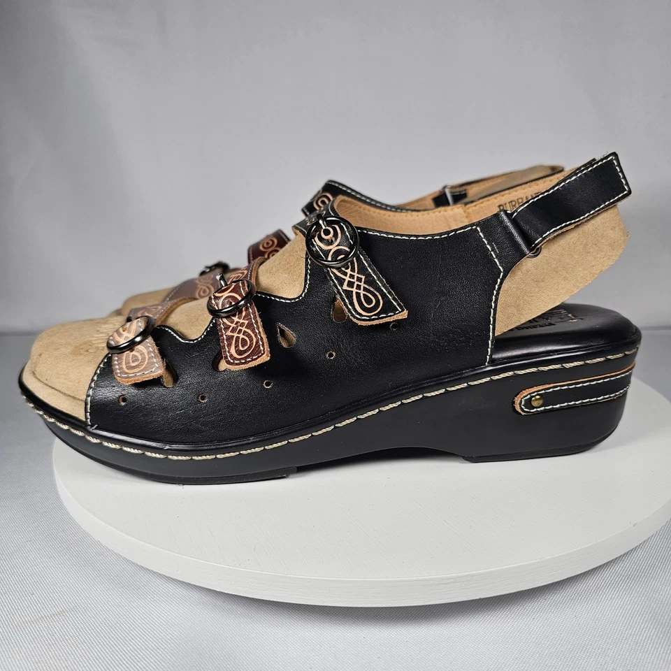 L'Artiste by Spring Step Sandals Leather Comfort Adjustable Slingback Size 41 - Image 4 of 4