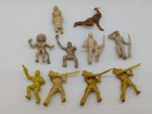 Vintage 10 Marx Fort Apache Old West Indians & Figs W/Rifles & More Plastic