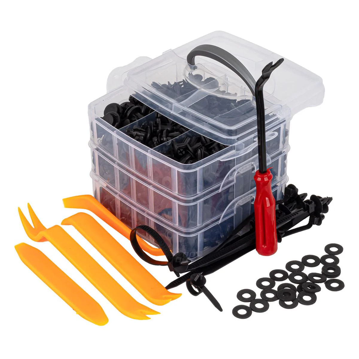 Coffret agrafes 650 pièces AMIO en nylon haute résistance pour habillage auto