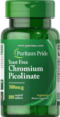 Picolinato de Cromo 500mcg Apoya Niveles Saludables de Azucar en la Sangre 100t