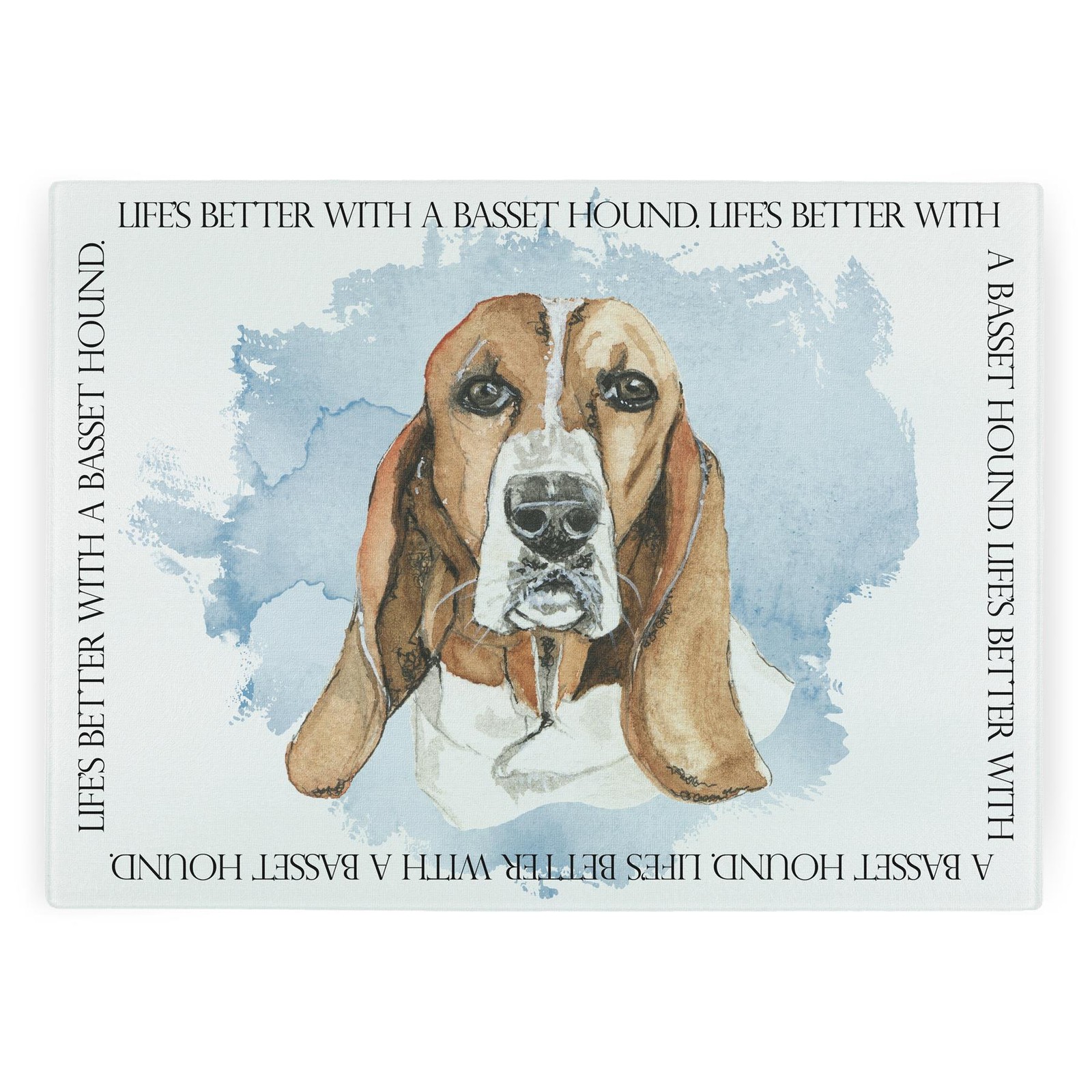 Life's Better With A Basset Hound Rectangular Worktop Saver - Dog Kitchen Gifts