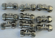 Job lot 10x 15mm Compression Non Return Valve EN1254 Inline Check Valve Plumbing