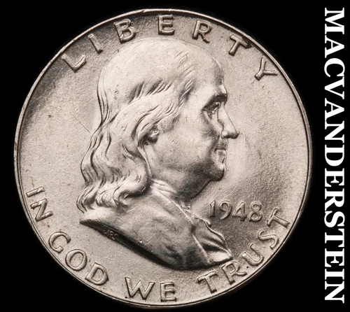 1948-D Silver Franklin Half Dollar - Choice Gem Brilliant Unc  Lustrous  #G8430