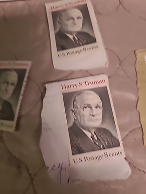 #ad #ad FOUR HARRY TRUMAN 8 CENT STAMPS ENVELOPE 90 $1.50