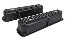 Jegs Black Finned Aluminum Valve Covers For 1964-1992 Small Block Mopar 318