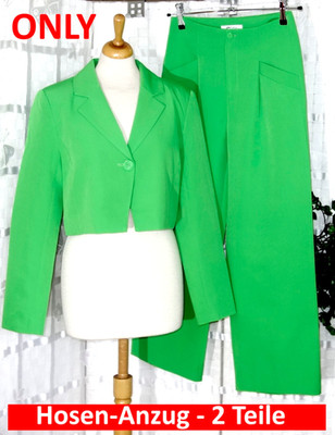 ONLY Tailoring Designer HOSEN ANZUG Bolero Blazer + Hose 36 - 32 GRÜN   SET