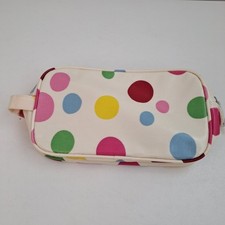 Cath Kidston Rainbow Polka Dot Cosmetic Make Up Toiletry Travel Bag PVC Zip
