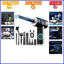 Electric Air Duster 100000RPM, Rechargeable, LED Light, 3 Gear, Black