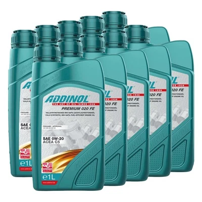 Huile Addinol 0W-20 Premium 020 Fe 10 X 1 Litre pour Audi Cupra Fiat Siège VW - Photo 1/4