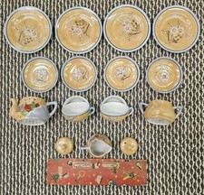 VINTAGE ANTIQUE FLORAL MADE IN JAPAN PORCELAIN TEA SET 17 PIECE LOT  SWEEET  