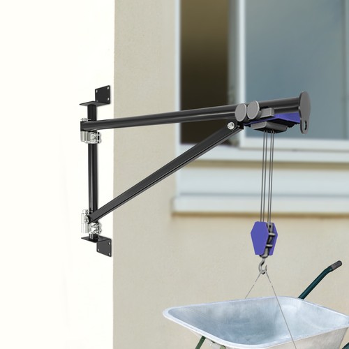 Wall Mount Swing Jib Crane, Hoist Bracket, Black Lifting Arm W/ 200kg Capacity - Afbeelding 9 van 14